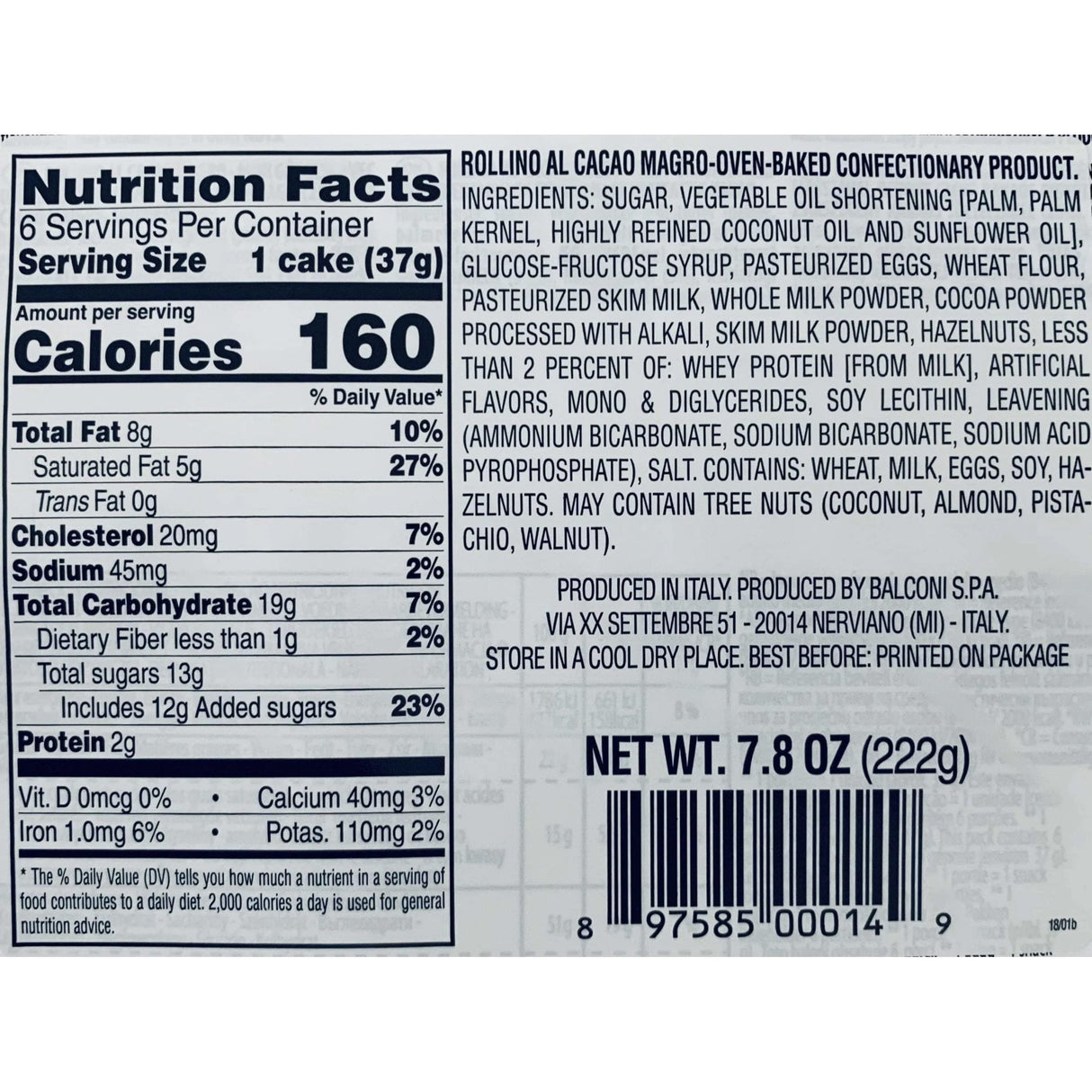 Balconi Rollino Cacao (2 x 222g) - Mighty Depot