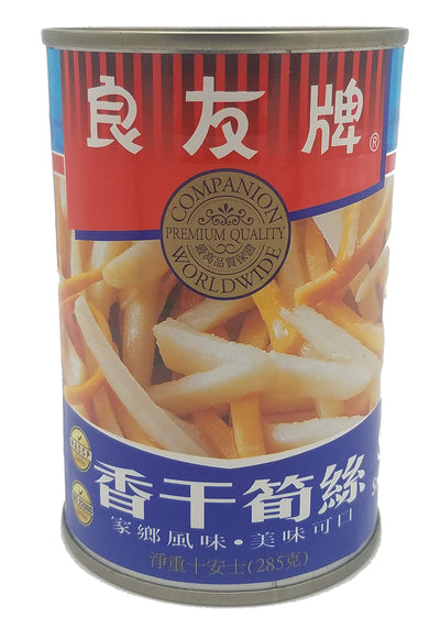 Companion Bamboo Shoots Canned with Sauteed Dried Tofu Skin, Vegan Chinese Food 10 oz. can (Pack of 3)