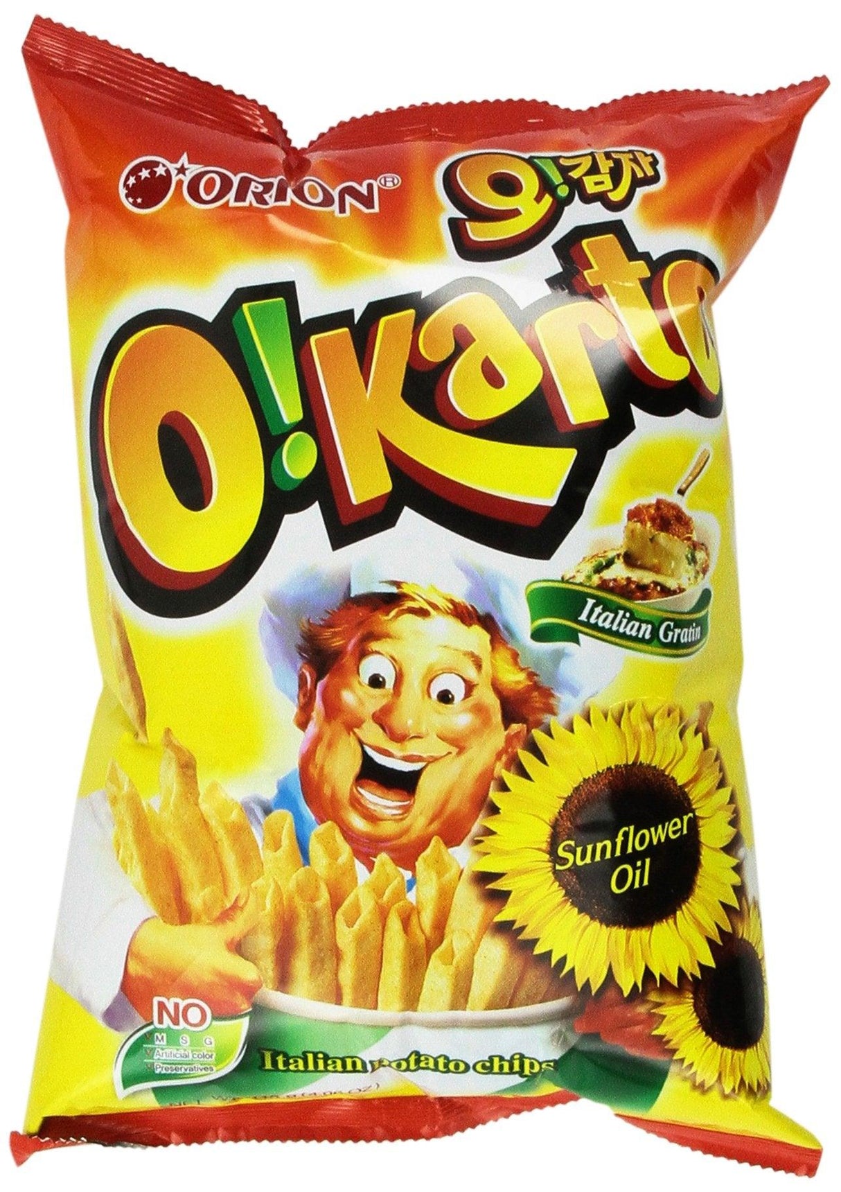 Orion O!karto Potato Chips - Italian Gratin Flavor 4.06 Oz (Pack of 2) - Mighty Depot