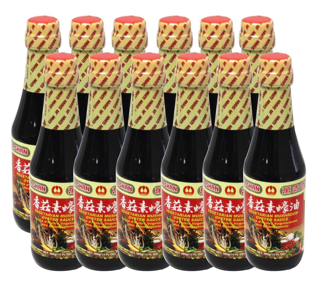 Wan Ja Shan Vegetarian Mushroom Oyster Sauce 10 Oz (Vegan / Pack of 12)