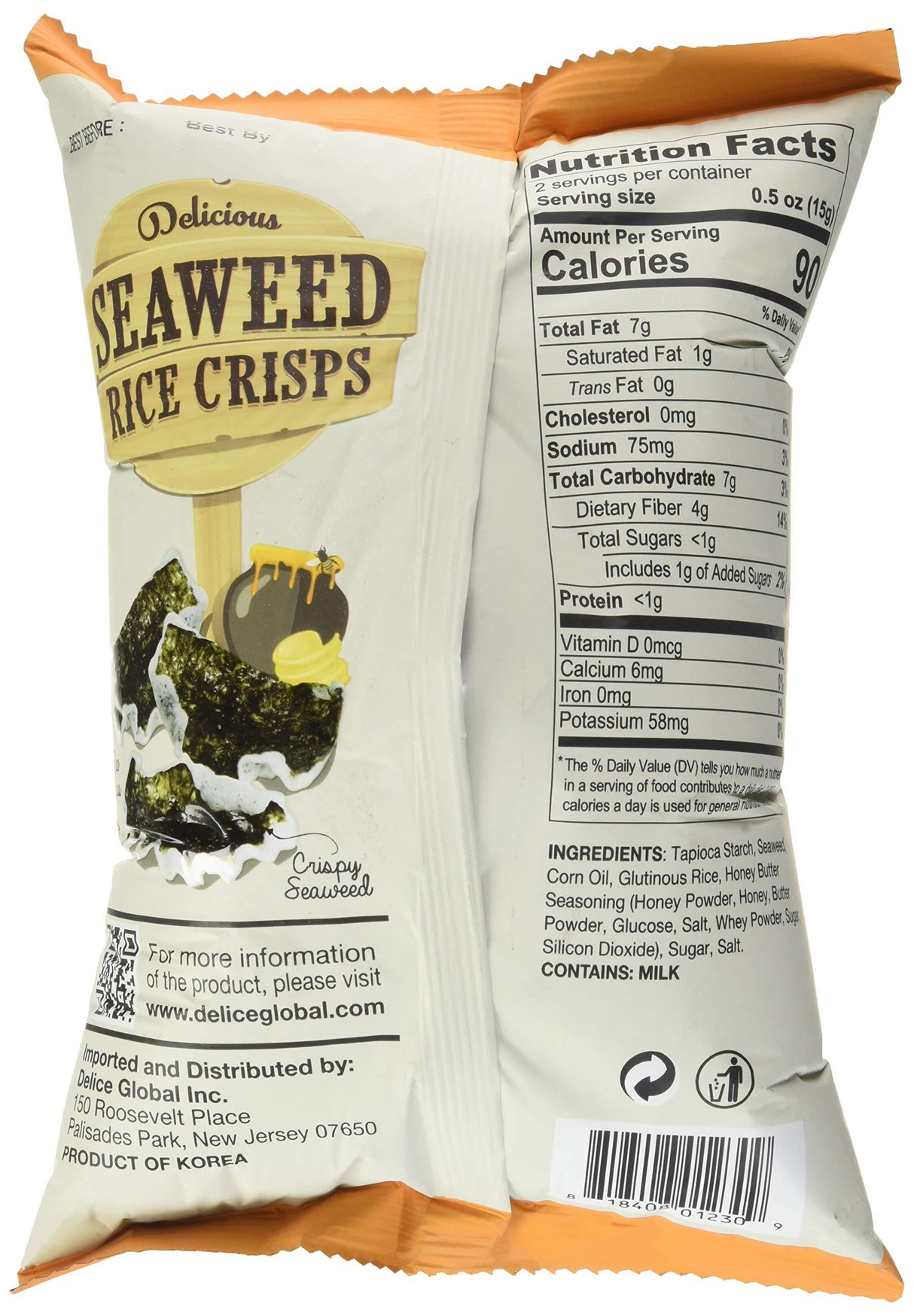 Kim's Magic Pop Honey Butter Seaweed Rice Crisps, 30 GR - Mighty Depot