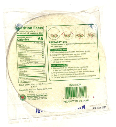 Rice Paper 22cm 12oz