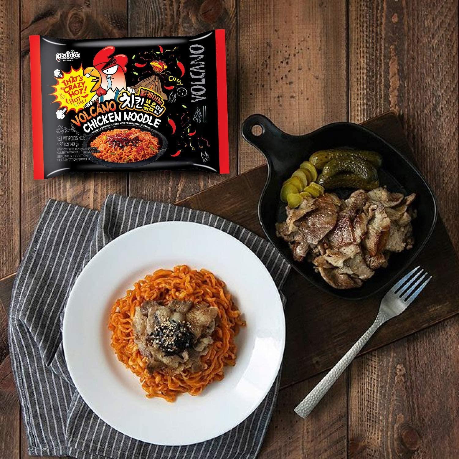 PALDO FUN & YUM Volcano Hot & Spicy Chicken Flavored Instant Ramen