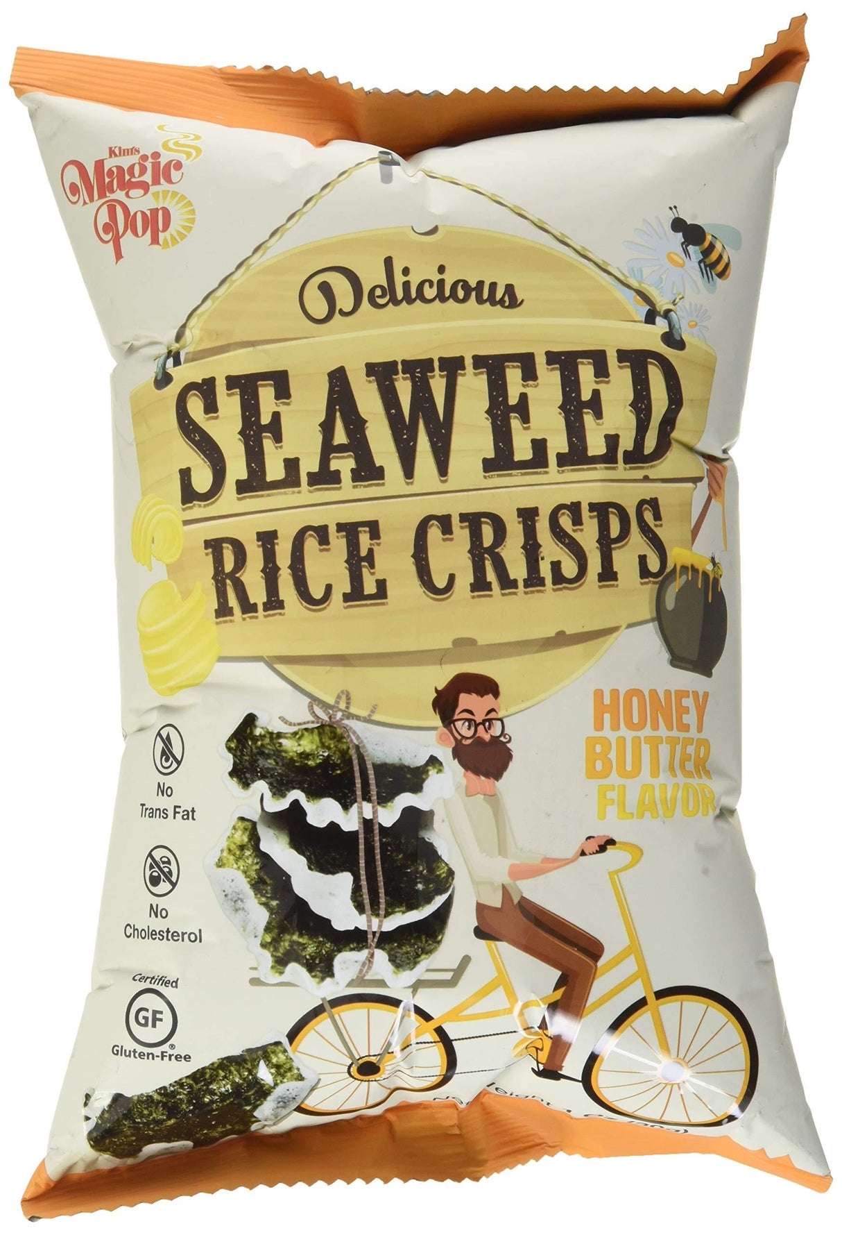 Kim's Magic Pop Honey Butter Seaweed Rice Crisps, 30 GR - Mighty Depot