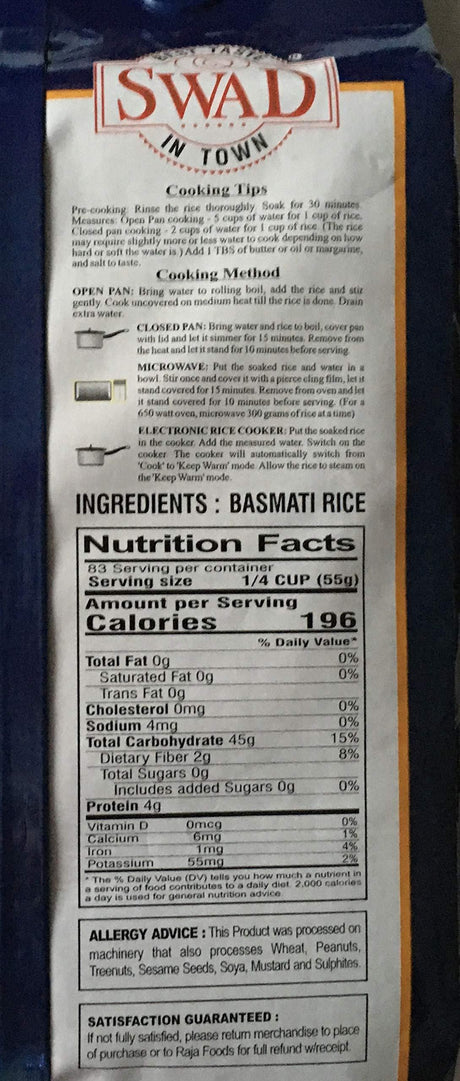 Swad XXL 1121 Sella Basmati Rice Parboiled Extra Long - 10 Pound - Mighty Depot