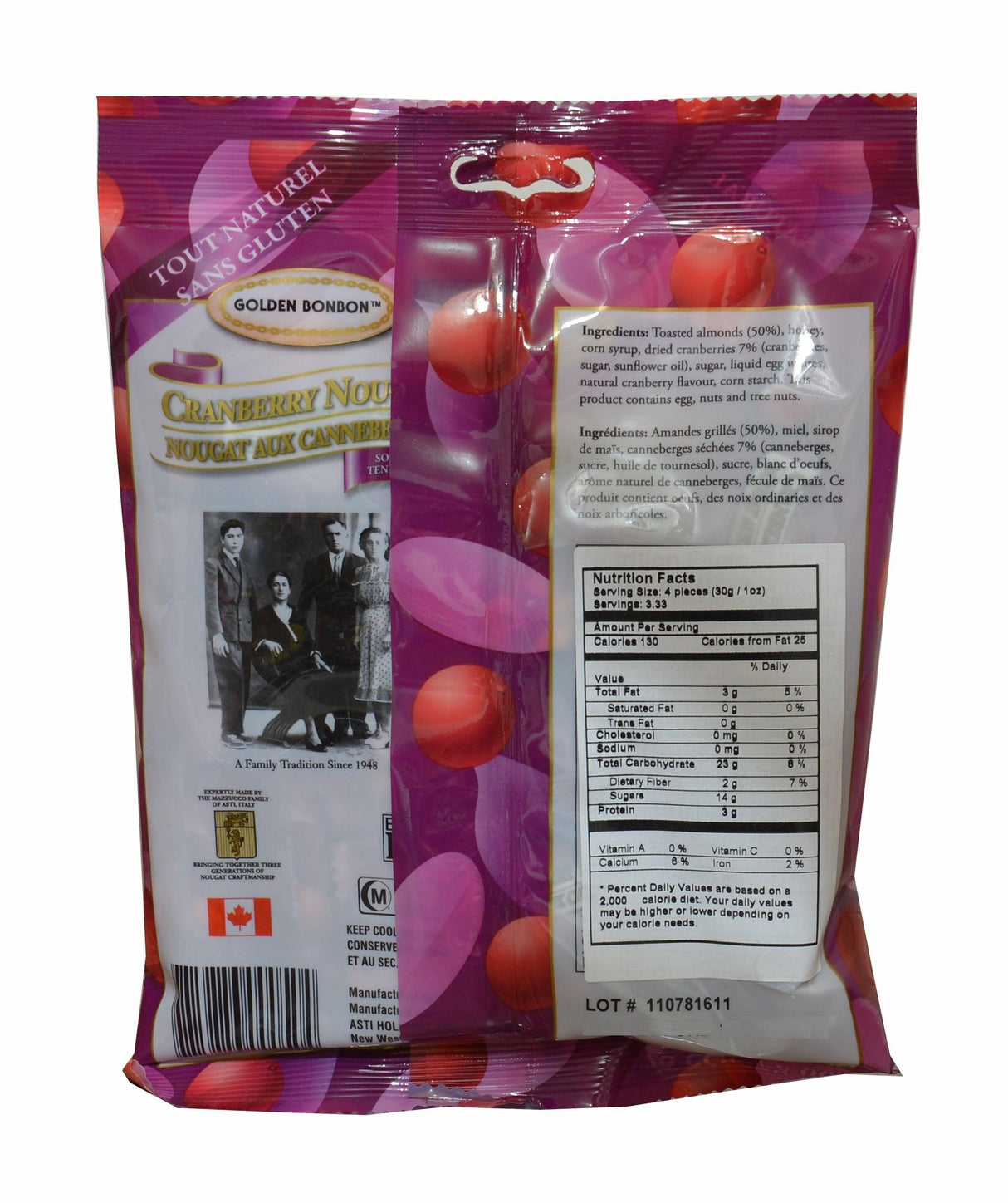 Golden Bonbon Cranberry Nougat- Soft. 3.53 oz (pack of 2) - Mighty Depot