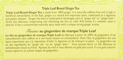 Triple Leaf Brand Herbal Tea, Ginger, 20-Count