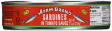 Ayam Sardines in Tomato Sauce, 7.6 Ounce - Mighty Depot