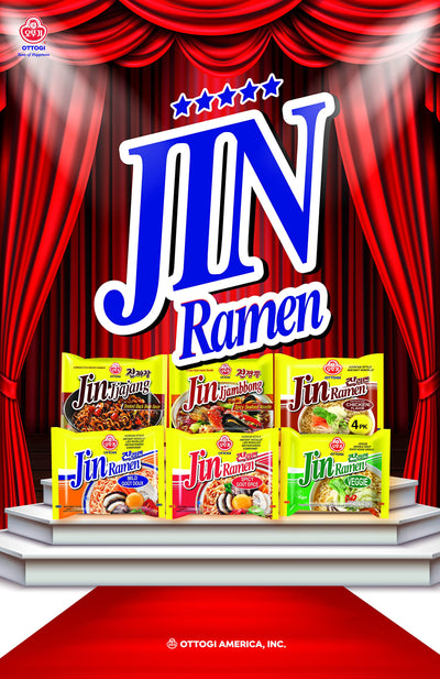 [OTTOGI] Jin Ramen, KOREAN STYLE CUP NOODLES, Spicy, Mild, Instant Korean Ramen, Cup Ramen (65g) -6 Pack