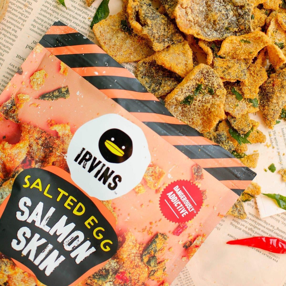IRVINS Dangerously Addictive Salted Egg Chips Crisps Snacks (Salted Egg Salmon, 105g) - Mighty Depot