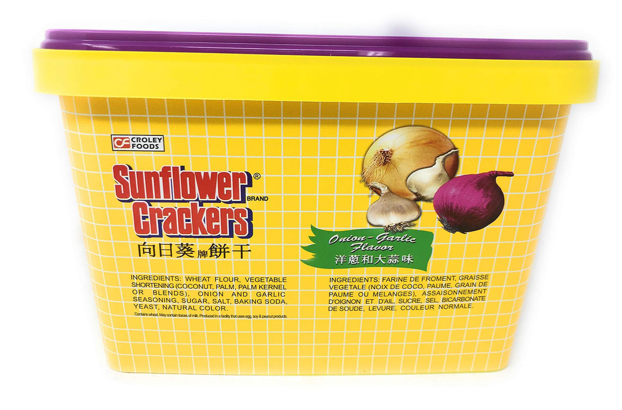 Croley Foods Sunflower Crackers Onion-Garlic Flavor Cream Sandwhich, 23oz 650g - Mighty Depot