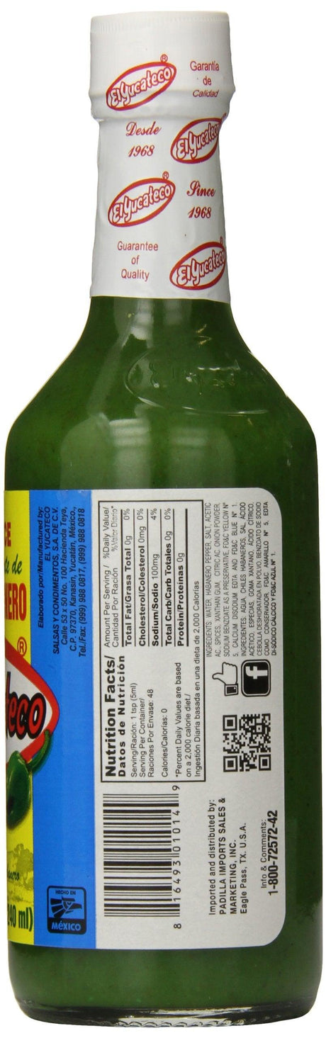 El Yucateco Yucateco Green Chile Habanero Sauce - Mighty Depot