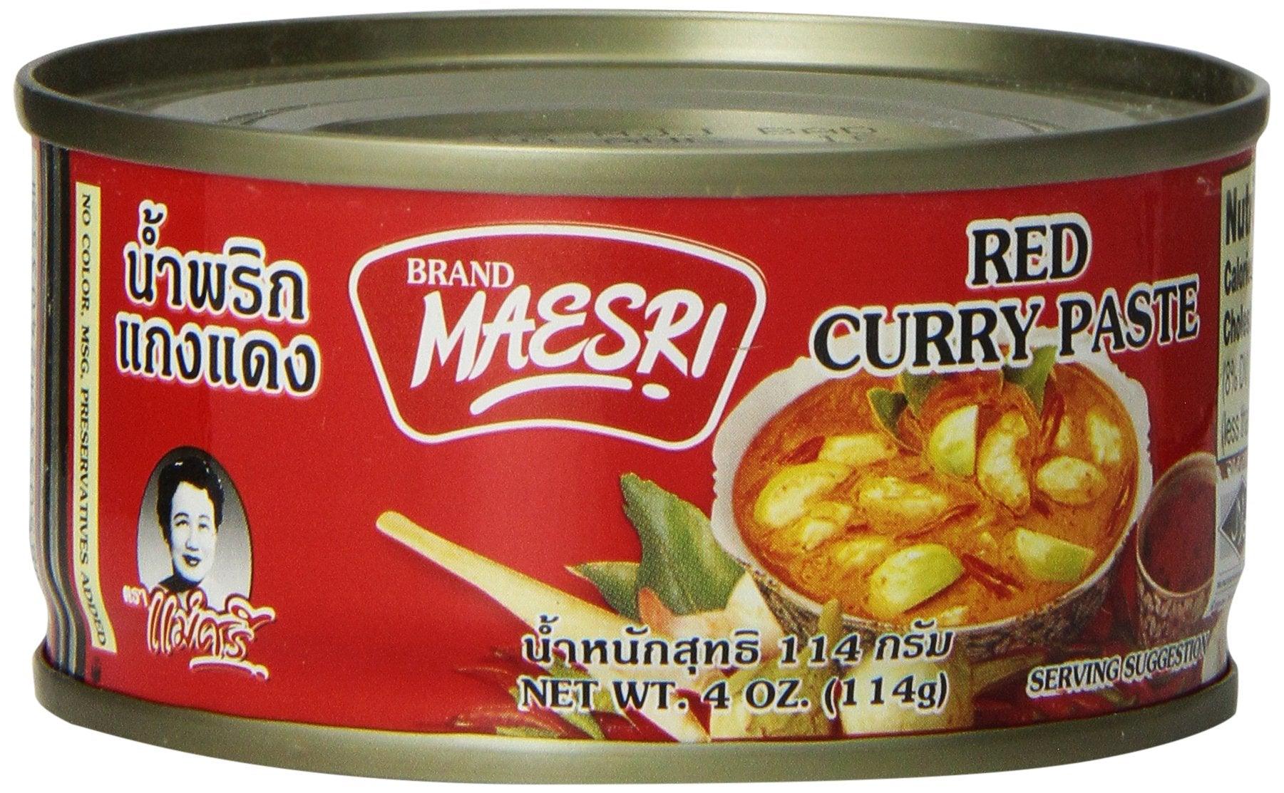 Maesri Red Curry Paste, 4-Ounce (Pack of 6)