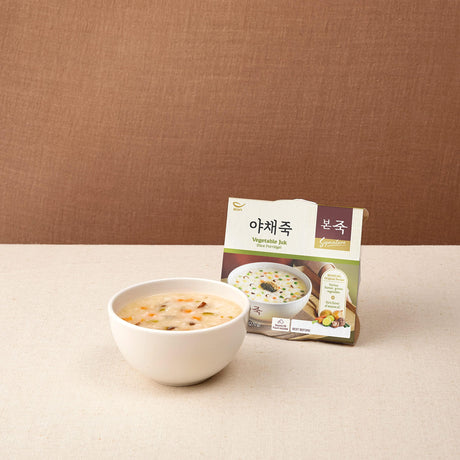 BONJUK Vegetable Juk(Porridge) Bowl - Korean soup stew Kfood, Hearty Breakfast Oat Meal – 9.5oz(270g), bowl type - Mighty Depot