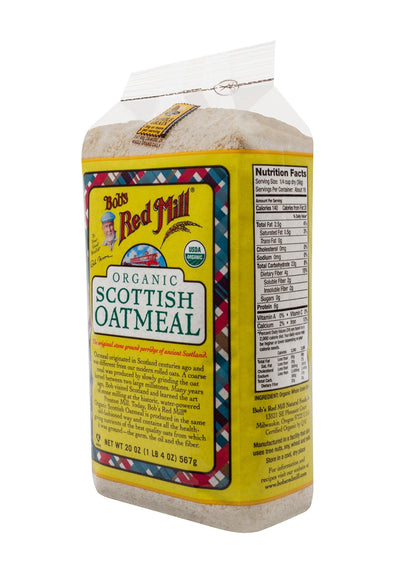 Bob's Red Mill Organic Scottish Oatmeal, 20 Ounce Bags (Pack of 4)