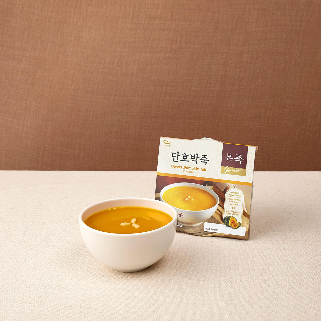 BONJUK Sweet Pumpkin Juk(Porridge) Bowl - Korean soup stew Kfood, Hearty Breakfast Oat Meal – 9.5oz(270g), bowl type - Mighty Depot