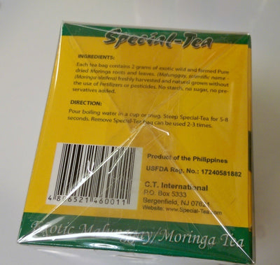 Special - Tea Exotic Malunggay Moringa Tea Pack Of Two Boxes 30 Tea Bags In A Box Net Wt. 60G