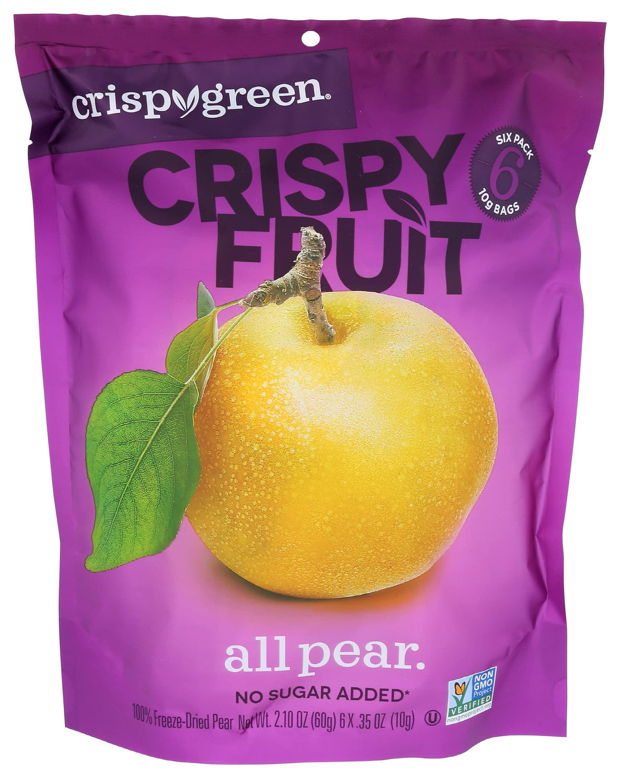 Crispy Green, Pears Asian, 0.36 Ounce, 6 Pack - Mighty Depot