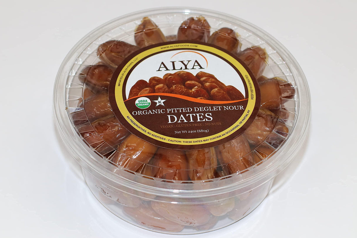 Alya Foods Organic Pitted Deglet Noor Dates 24oz - Mighty Depot