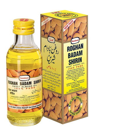 Hamdard Roghan Badam Shirin Sweet Almond Oil - 100 ml (Pack of 4)