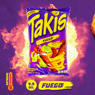 Barcel Takis Fuego Hot Chili Pepper & Lime Tortilla Chips Oz