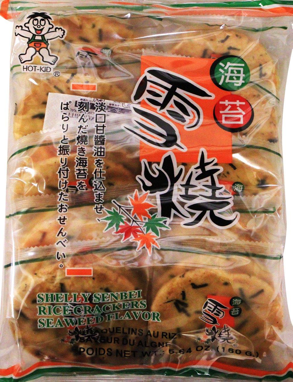 Want Want Japanese Style Shelly Senbei Rice Cracker -Seaweed 5.64 oz (Pack of 4) - Mighty Depot