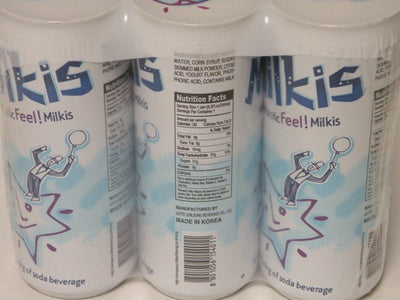 Lotte brand Milkis, Yogurt Flavor. 8.45fl.oz. 6-pack (Case of 5)