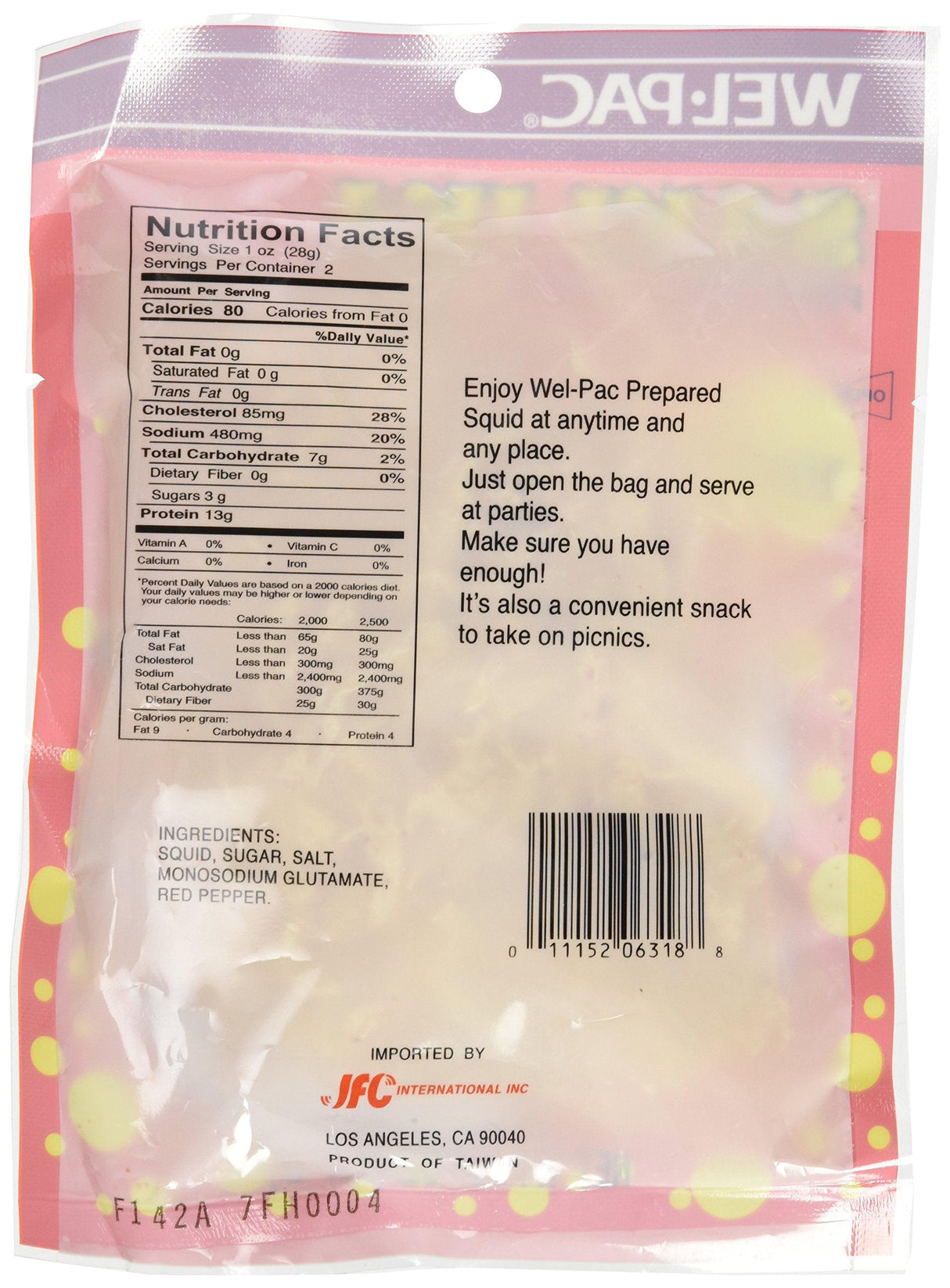 Wel Pac Cuttlefish, Saki Ika Hot, 2-Ounce (Pack of 6) - Mighty Depot