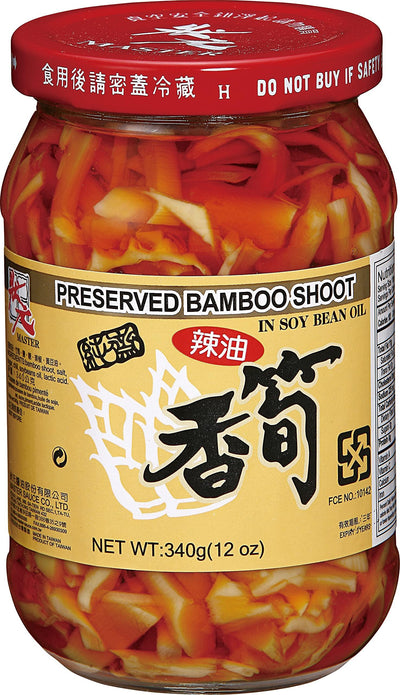 Master Preserved Crispy Chili Bamboo Shoot in Soybean Oil - 12oz