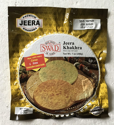 Swad All Natural Jeera Khakhra (Wheat Crisp with Cumin) - 200 Gram