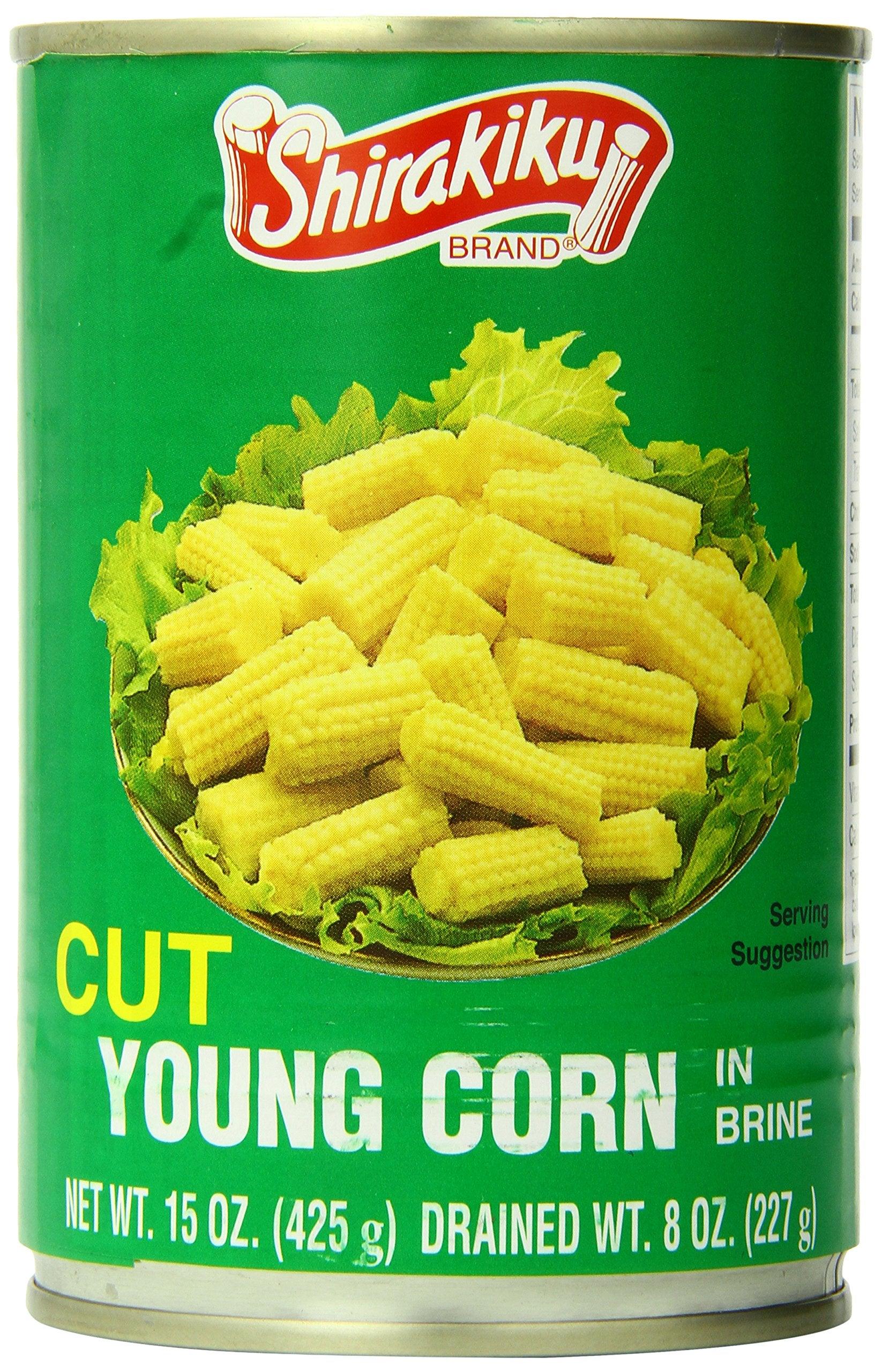 Shirakiku Cut Young Corn in Brine, 15-Ounce (Pack of 12)