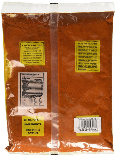 Swad Extra Hot Chilli Powder - 200 Grams - Mighty Depot