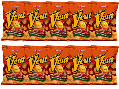 Jack 'n Jill Vcut Potato Chips Spicy Babecue Flavor Pack of Ten 2.12 Oz A Pack