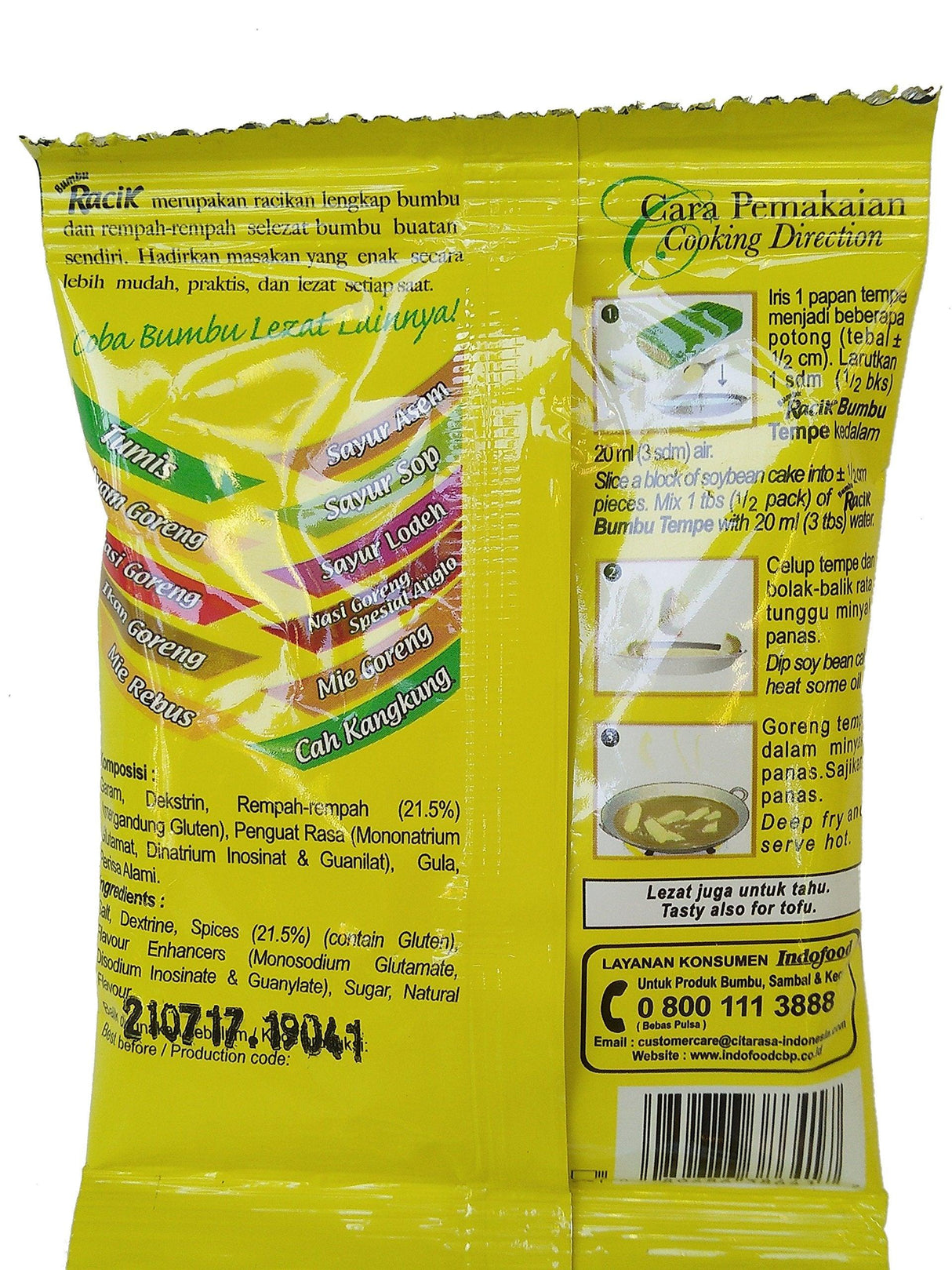 Indofood Bumbu Racik Tempe Goreng, 20 Gram (Pack of 10) by Indofood - Mighty Depot