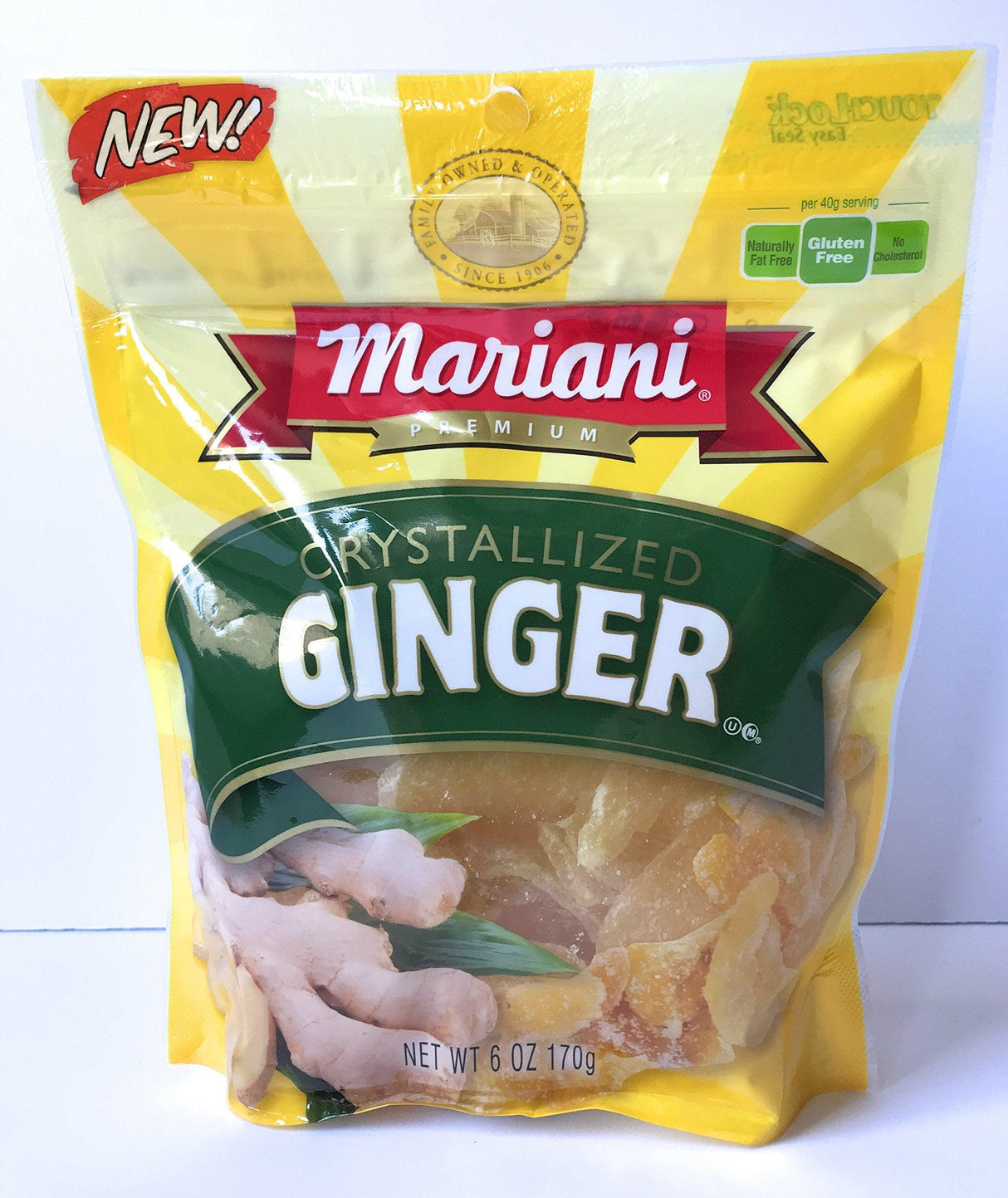 Mariani Crystallized Ginger - 6 ounce Package of Candied Ginger also called Crystalized Ginger - Mighty Depot