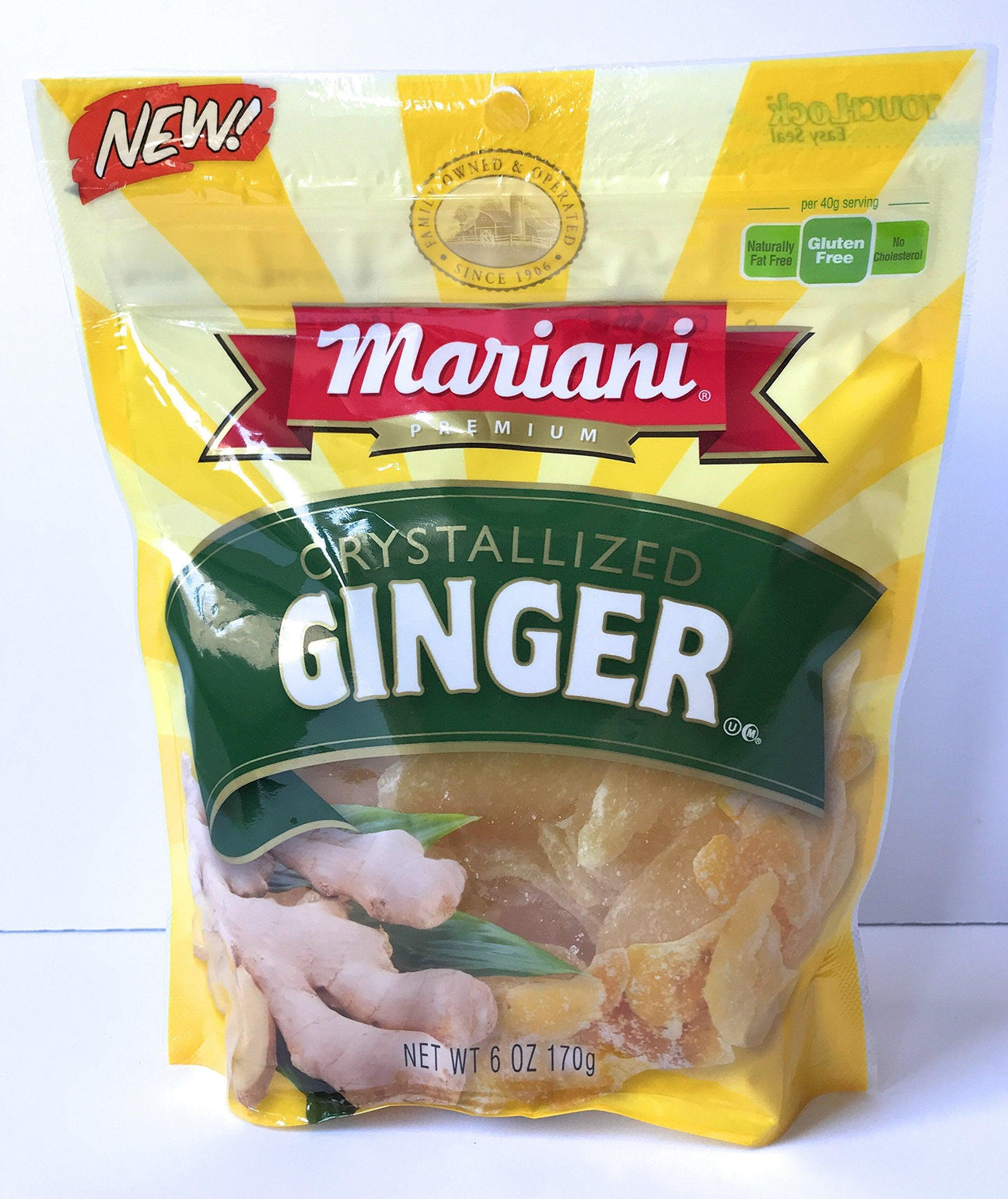 Mariani Crystallized Ginger - 6 ounce Package of Candied Ginger also called Crystalized Ginger - Mighty Depot