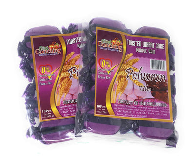 Aling Conching Native Products - Toasted Wheat Cake, Purple Yam Flacor (Polvoron Ube), 10pcs, 6oz (170g) (2)