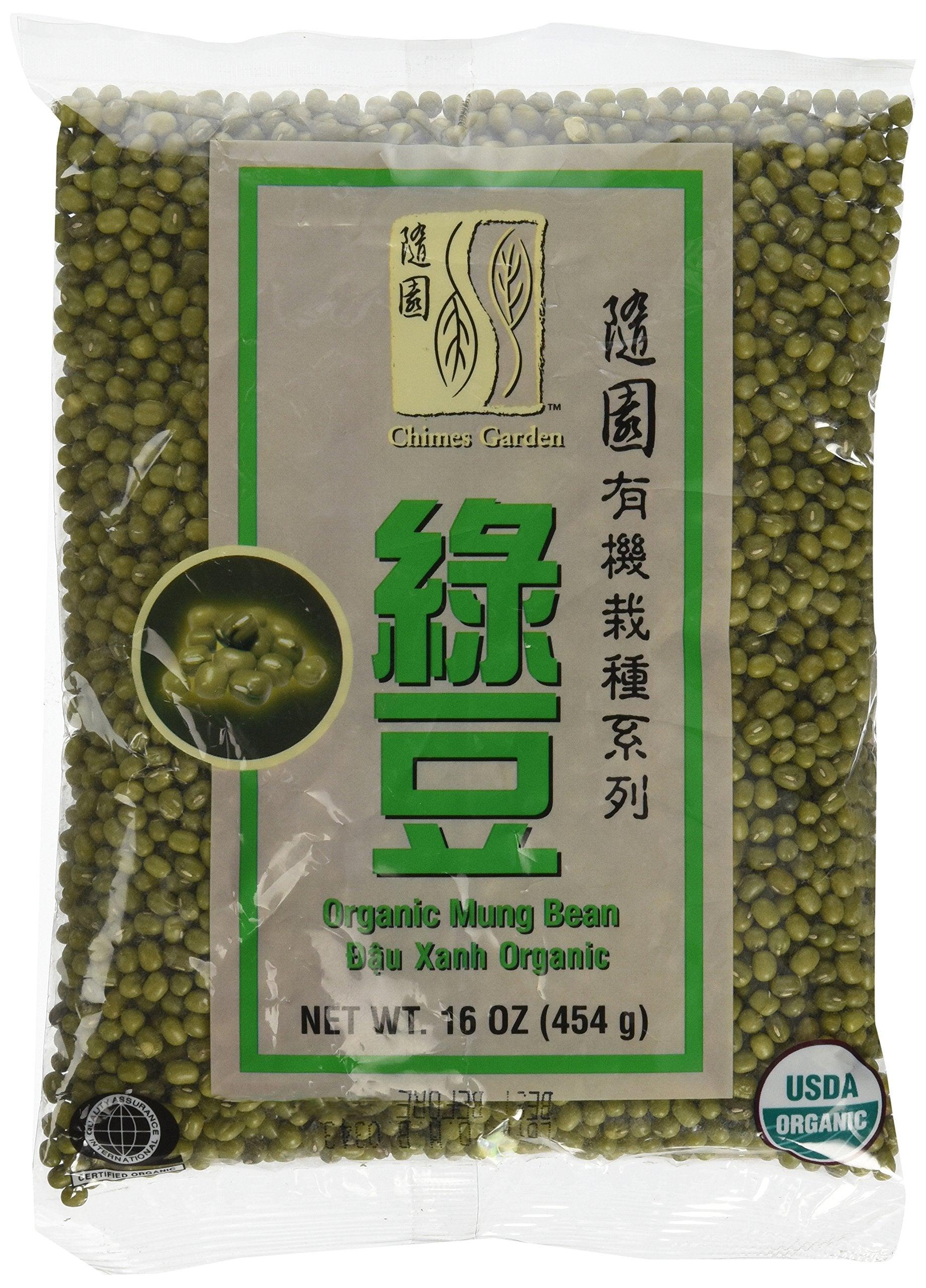 Chimes Garden Organic Mung Beans for Sprouting, Asian Cuisine & More, 16-Ounce Pouches