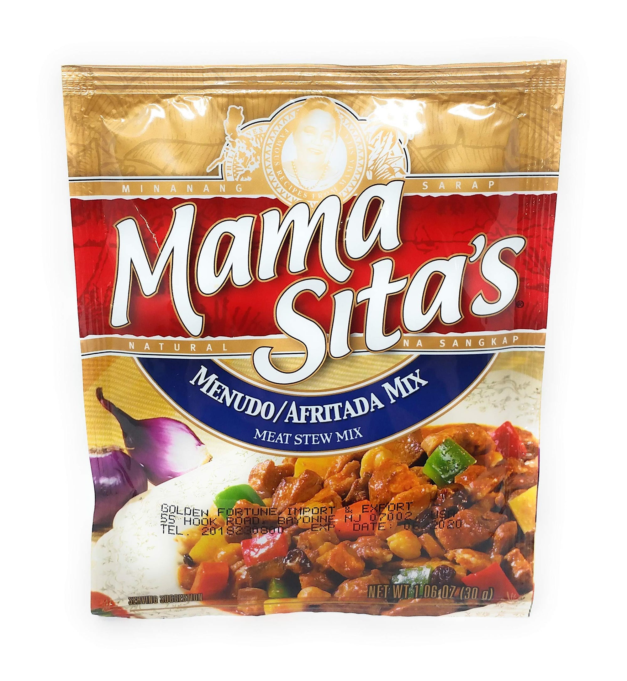 Mama Sita's Spice Mixes, Cooking Sauces & Soup Bases (Menudo/Afritada Meat Stew Mix, 14 Pack of 30g)