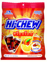 Hi Chew Fizzies Cola and Orange Soda Mix Chewy Candy - Display, 3.17 Ounce Peg Bag -- 6 per case. - Mighty Depot