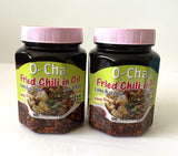 Fried Chili in Oil O-Cha Brand - Authentic Thai Flavor with Crispy Garlic and Red Onion 14 oz.(Pack of 2), Shipped by Thai Pantry.net - Mighty Depot