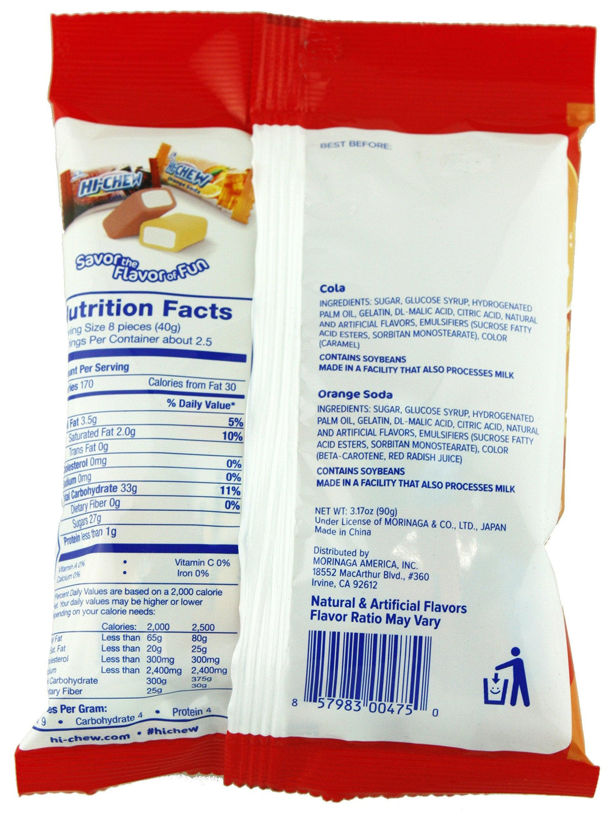 Hi-Chew Fizzies Mix, Cola & Orange Soda, 3.17 oz - Mighty Depot