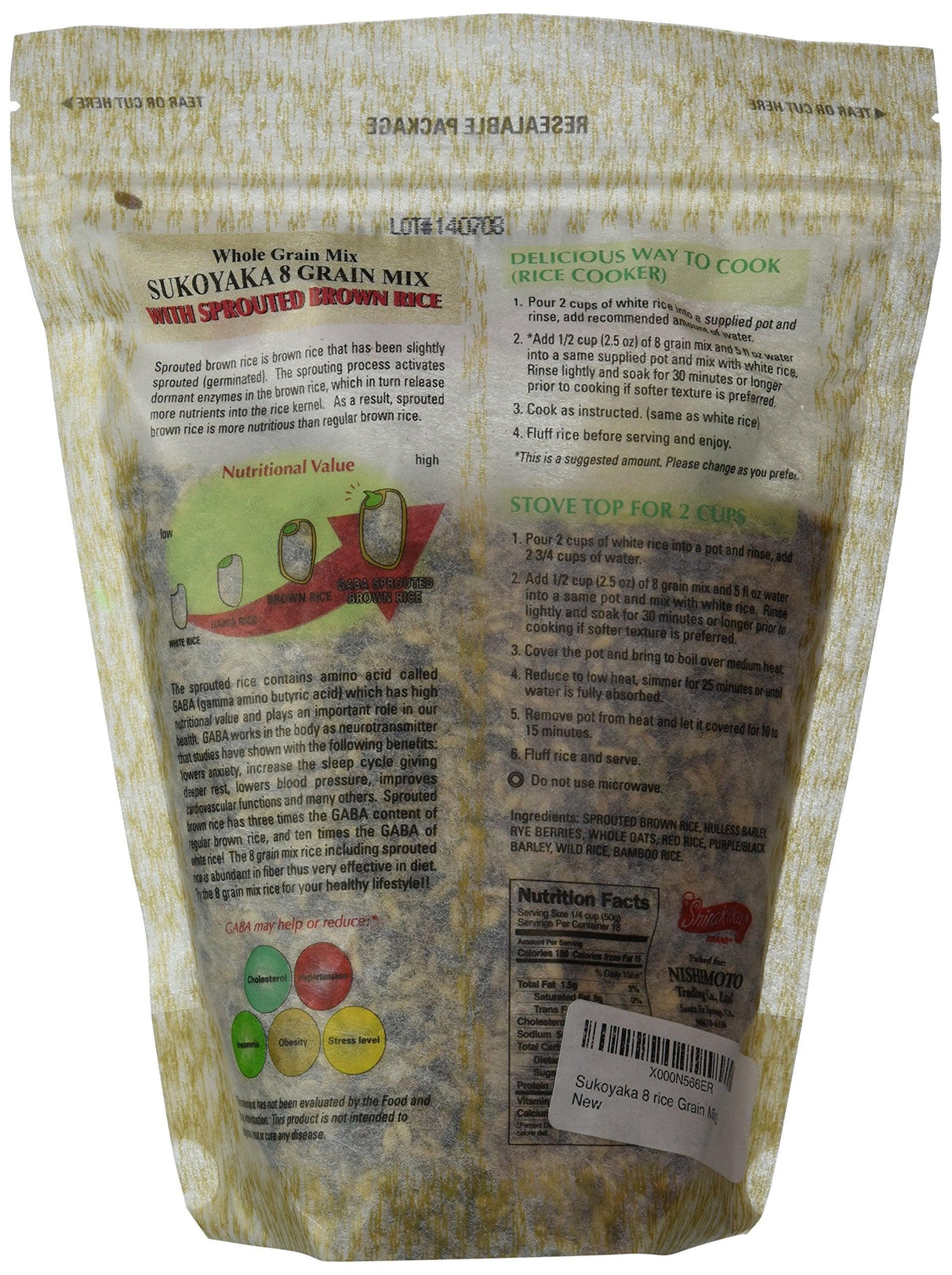 Nishimoto Trading Co., Sukoyaka 8 Grain Mix with Sprouted Brown Rice - Mighty Depot