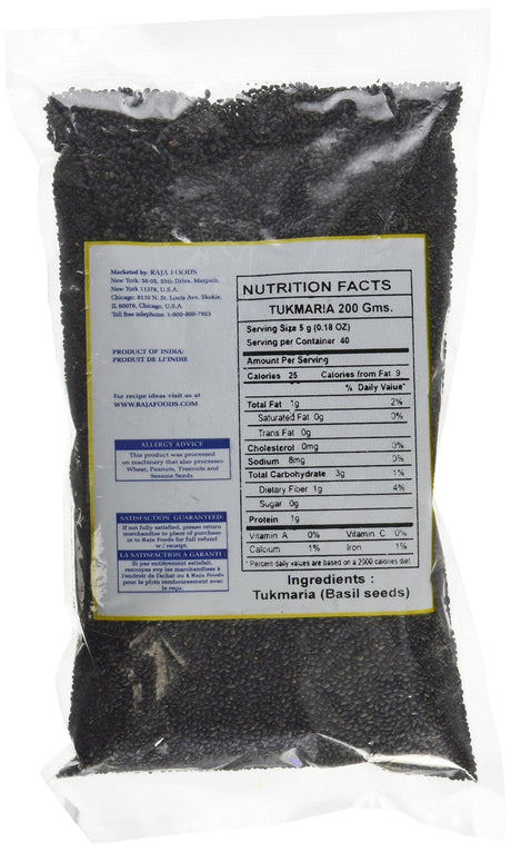 Swad Tukmaria Sacred Basil Seeds, 7 Ounce - Mighty Depot