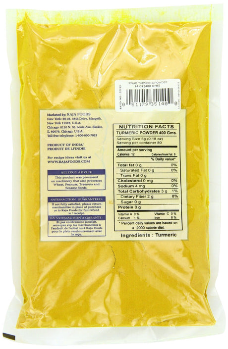 Swad Turmeric Powder, 14-Ounce (Pack of 5) - Mighty Depot