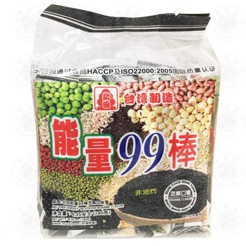 All natural Pei Tien Energy 99 rice cake roll 6.35oz 能量 (Sesame Flavor, 4 Packs)