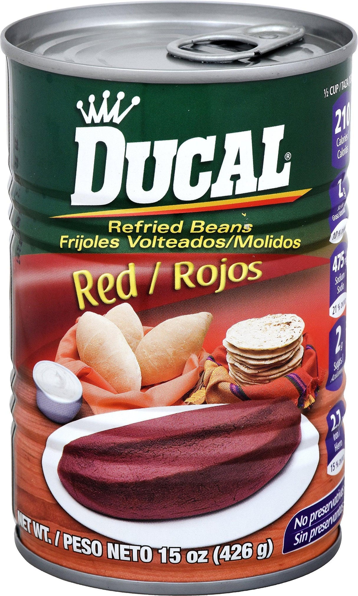 Ducal Refried Red Beans, 15 Ounce - Mighty Depot