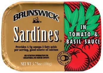 Brunswick Sardines in Tomato & Basil Sauce 3.75 oz (Pack of 25) - Mighty Depot