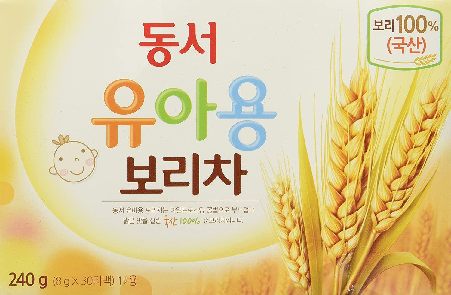 Dongsuh 100% Pure Barley Tea(for Babies & Kids) - 30 Bags X 8g