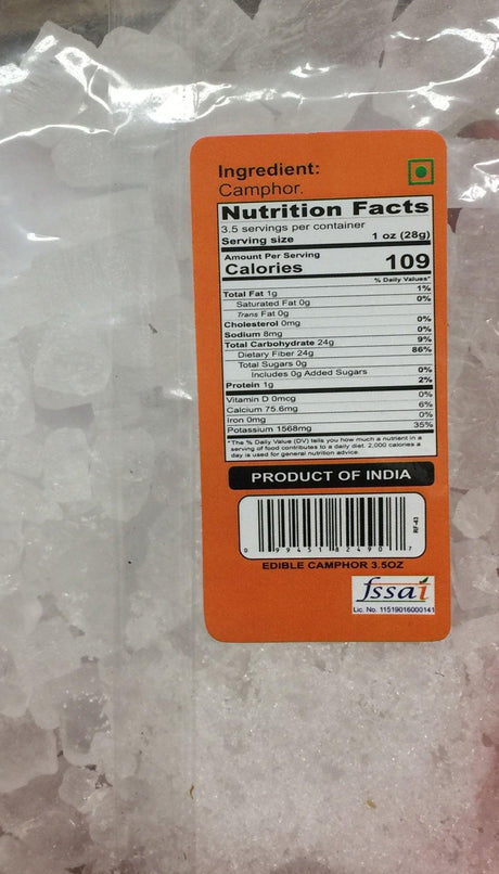 Zaghav Edible Camphor 3.5 oz (100 grams), 1 bag - Mighty Depot